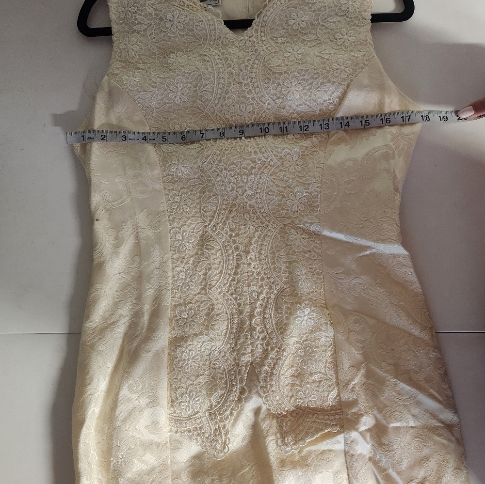 Jessica McClintock Vintage Bridal Lace Knee Length Dress Wedding Size 10 - Picture 6 of 8